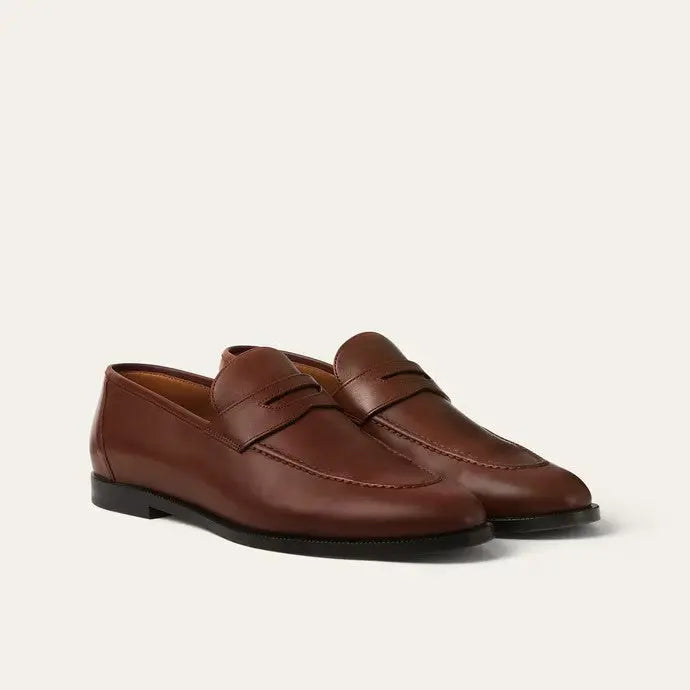Women's Burnt Tan Calfskin Loafers Gilded Cadence
