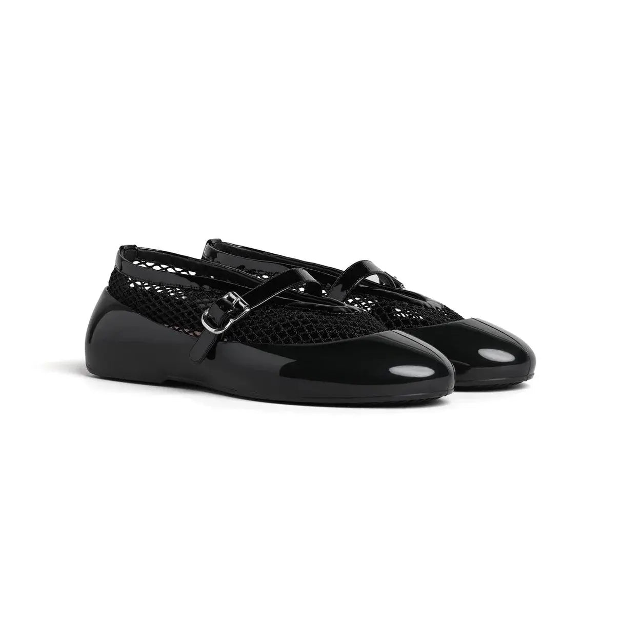 Women's Fishnet Rubber Ballet Flats Gilded Cadence