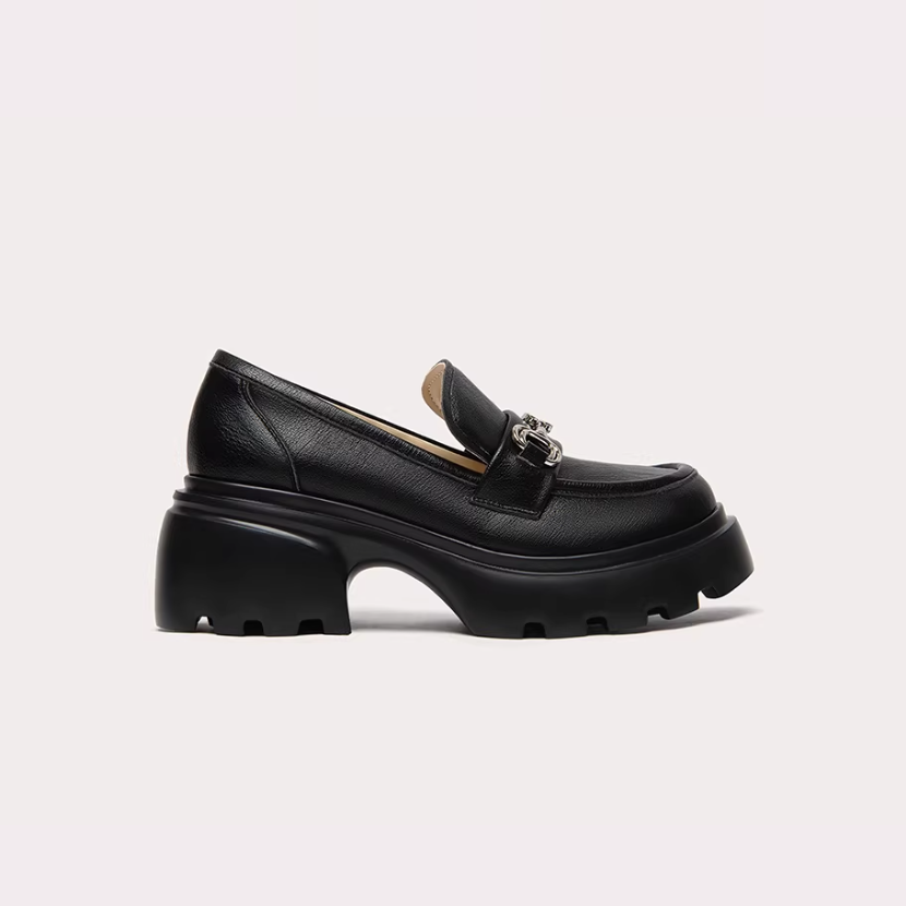Silver Horsebit Lug Sole Platform Loafers