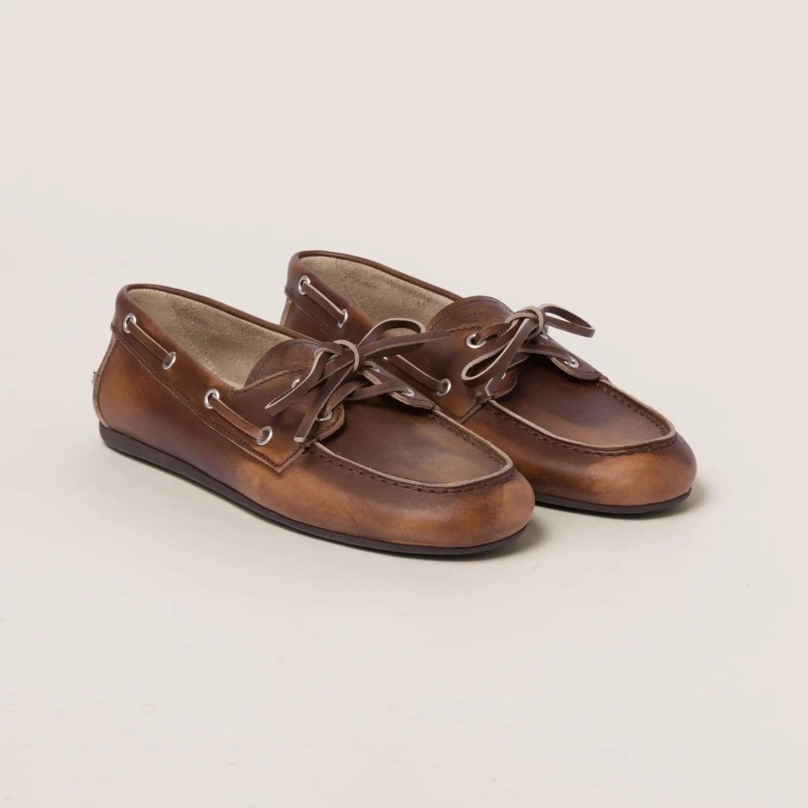 Women's Unlined Bleached Leather Loafers Gilded Cadence