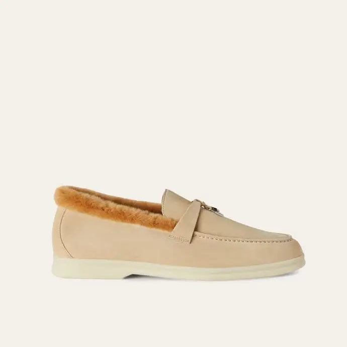 Women's Fur Lined Windy Dunes Loafers Gilded Cadence