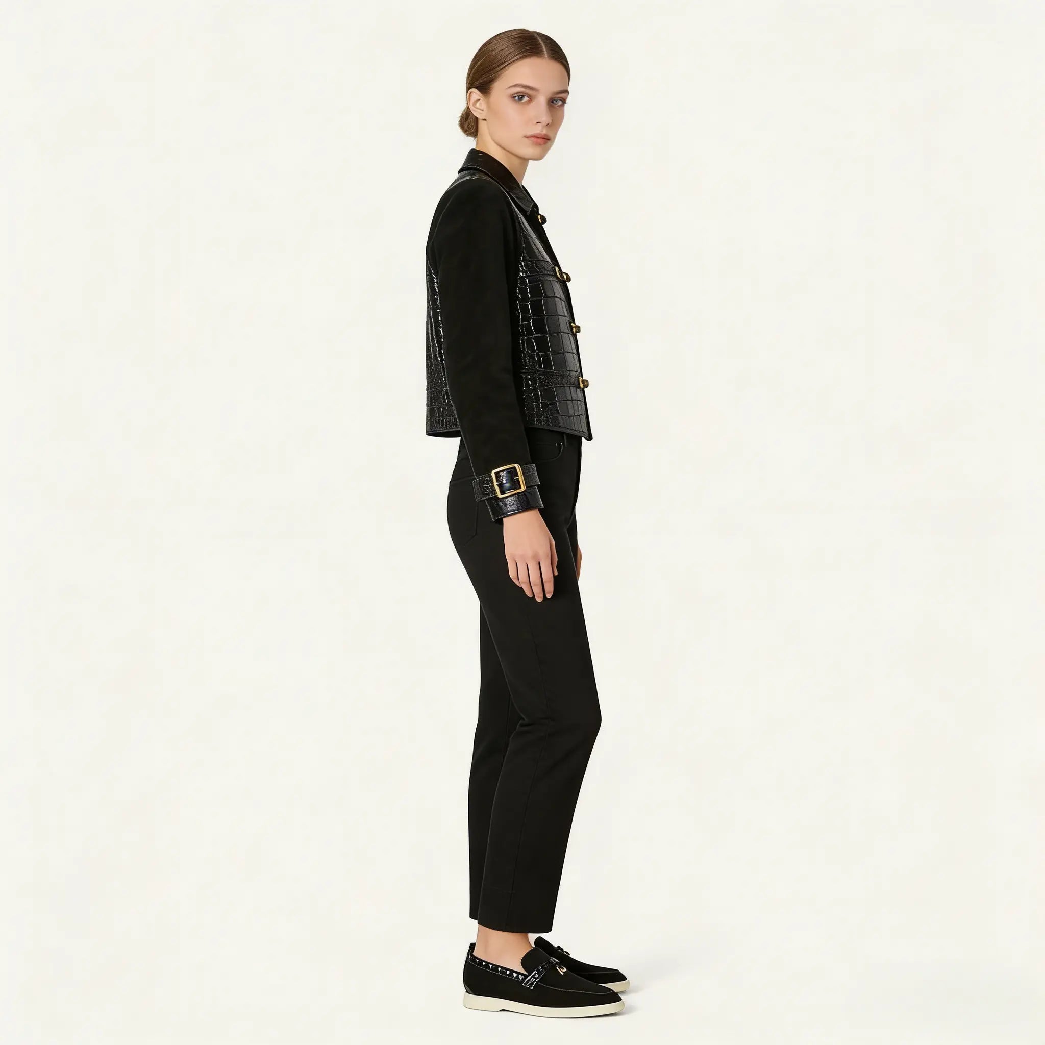 Black Suede Summer Charms Loafers Gilded Cadence