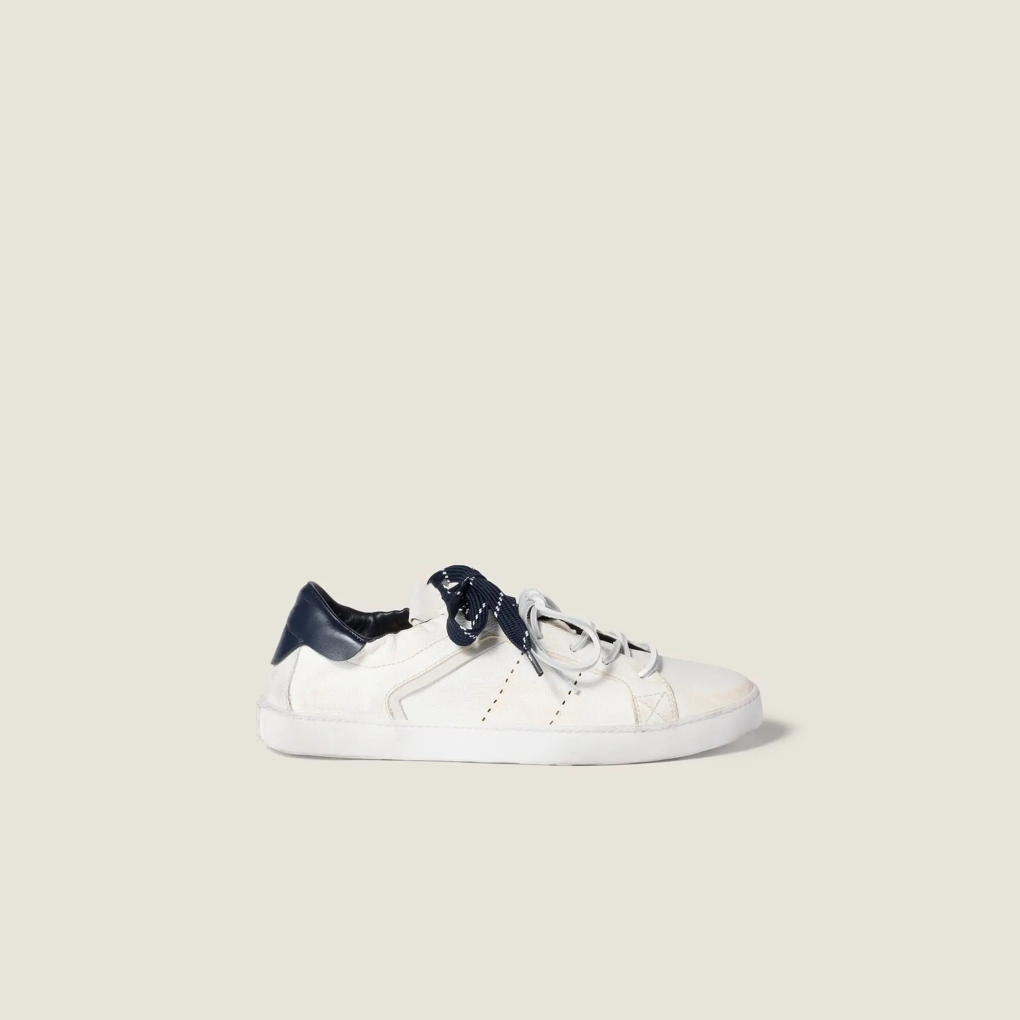 Women's White and Royal Blue Art Deco Sneakers Gilded Cadence