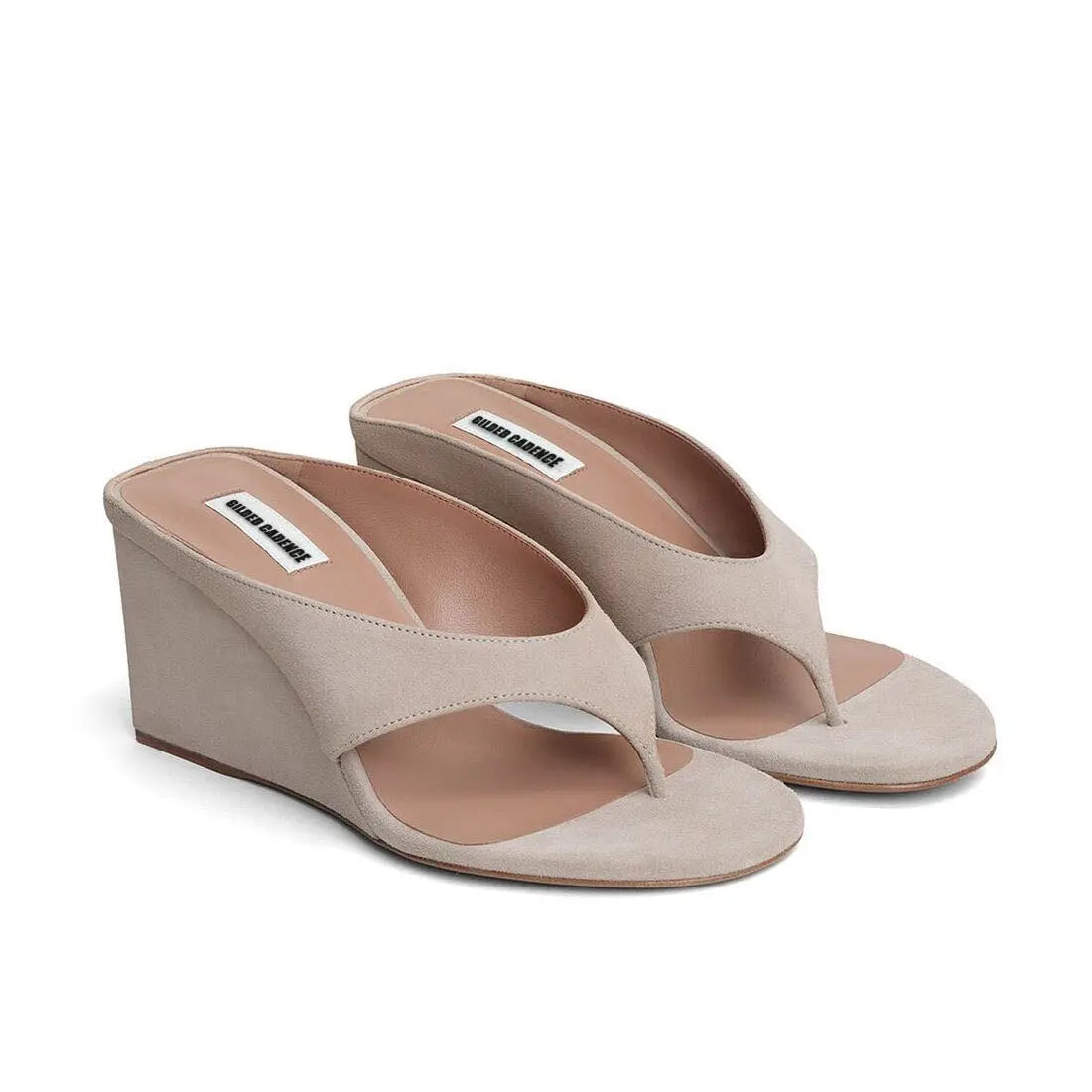 Grege Suede Cube Thong Mules Gilded Cadence