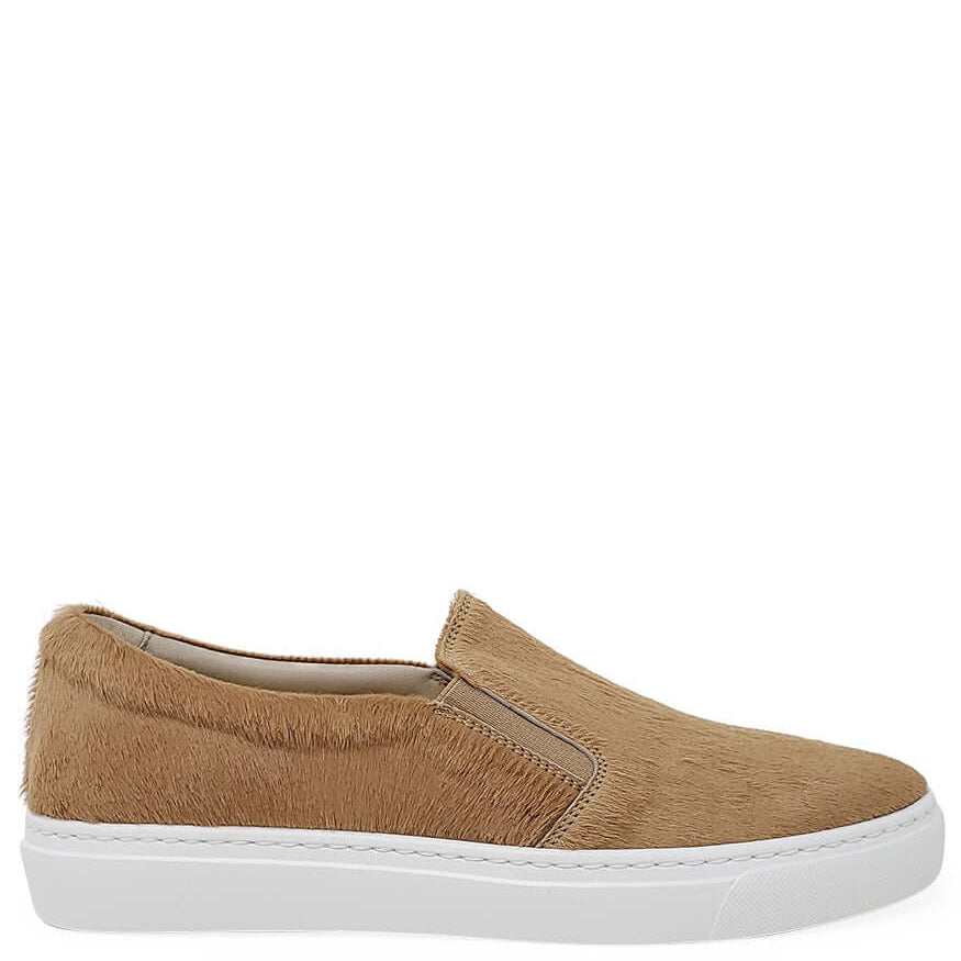Sand Short Hair Calf Slip On Sneaker