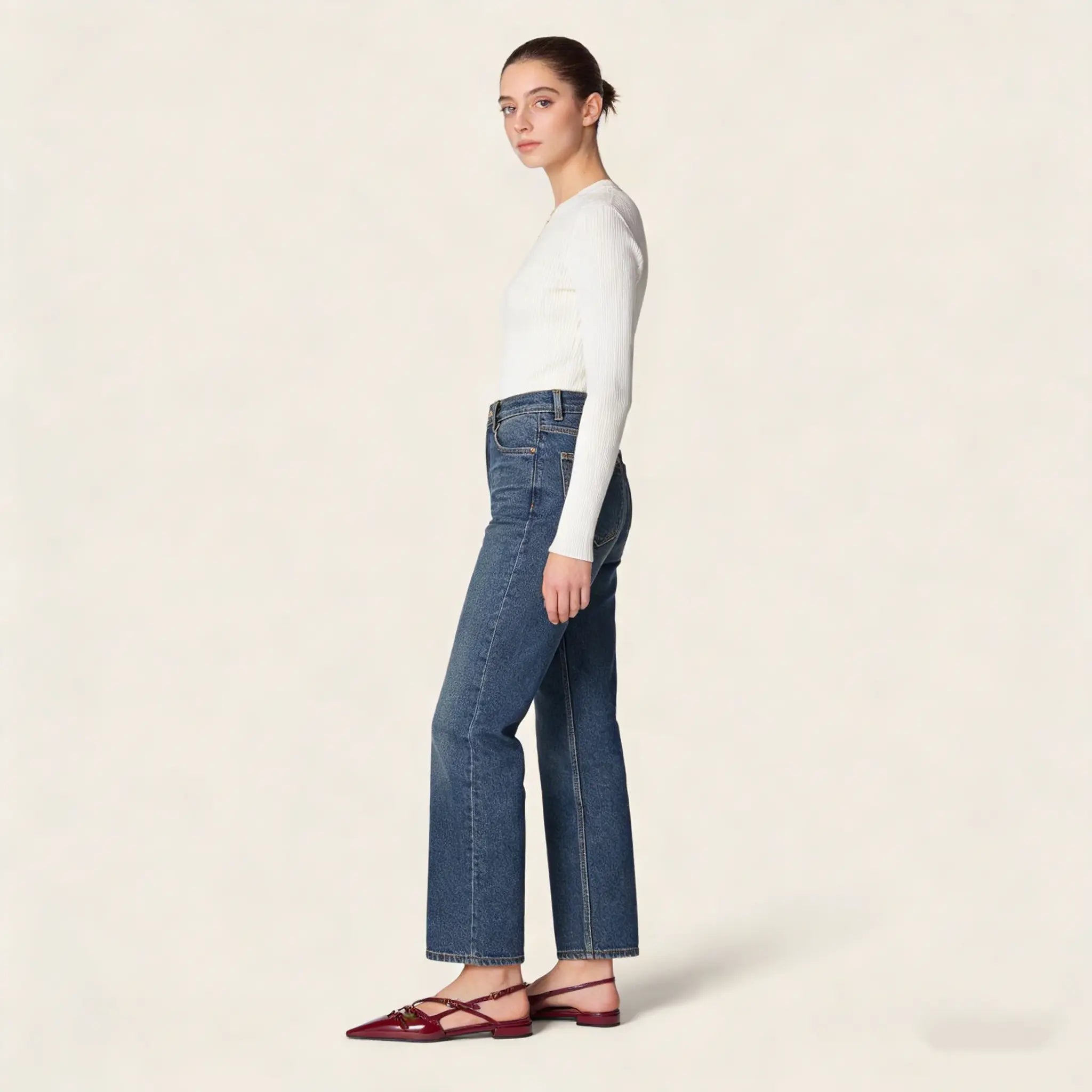 Patent leather slingback ballerinas with buckles Gilded Cadence