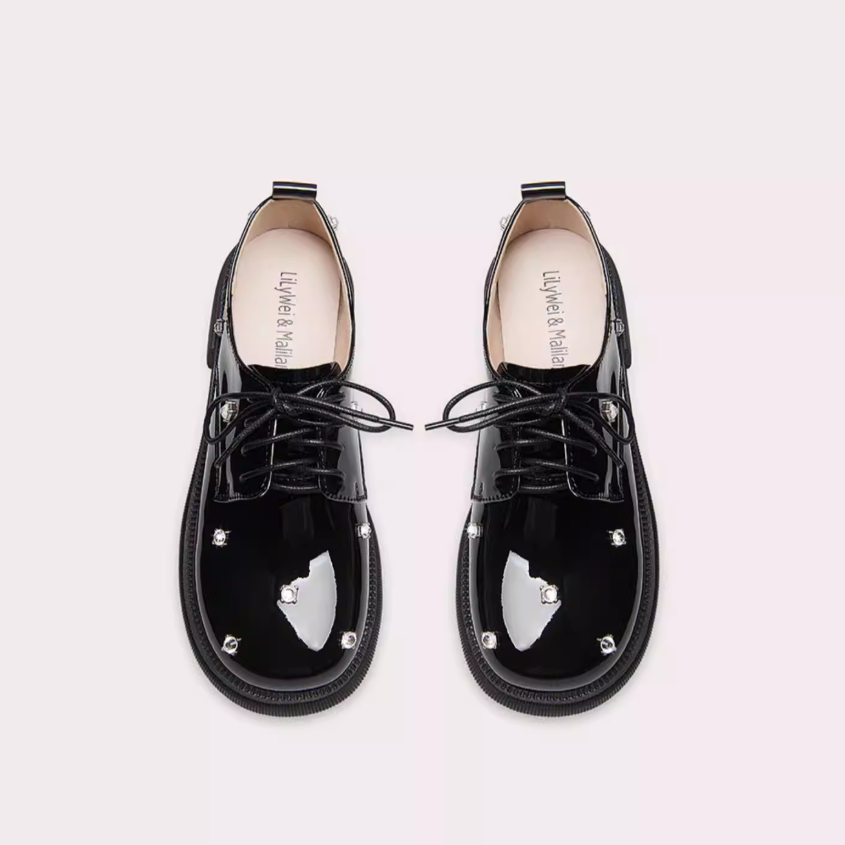 Rhinestone Studded Platform Derby Shoes