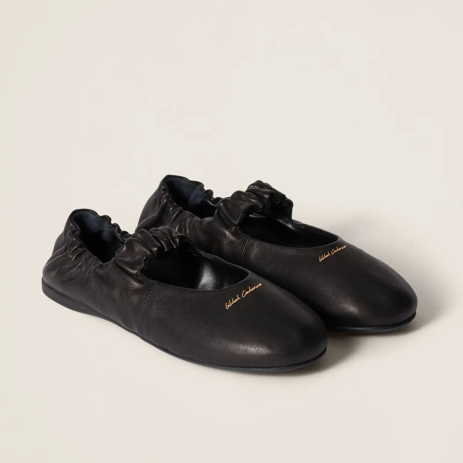 Ruches nappa leather ballerinas Gilded Cadence