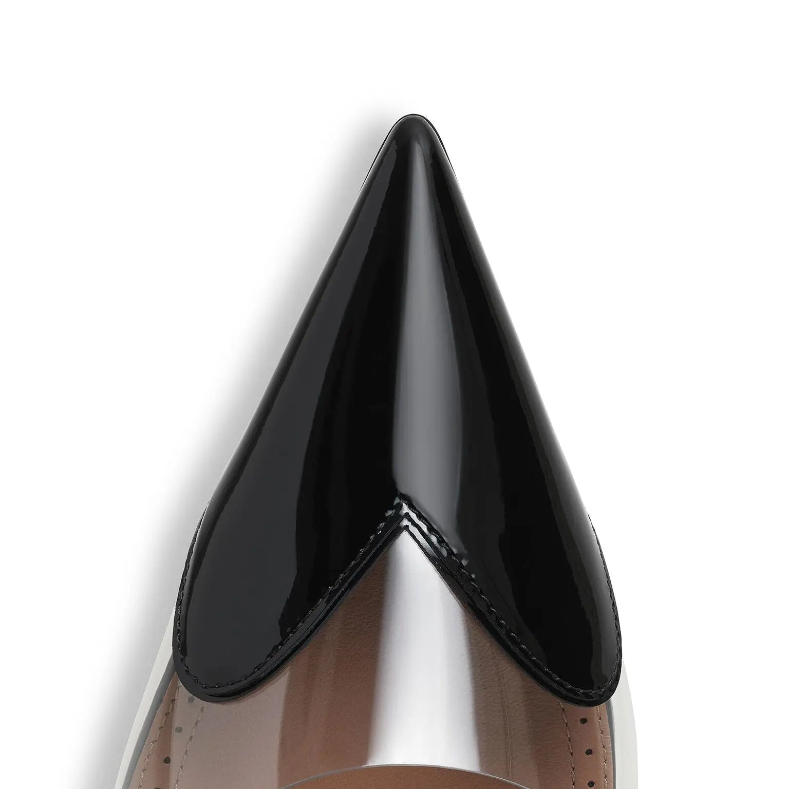 Black Heart Clear Slingback High Heels Gilded Cadence