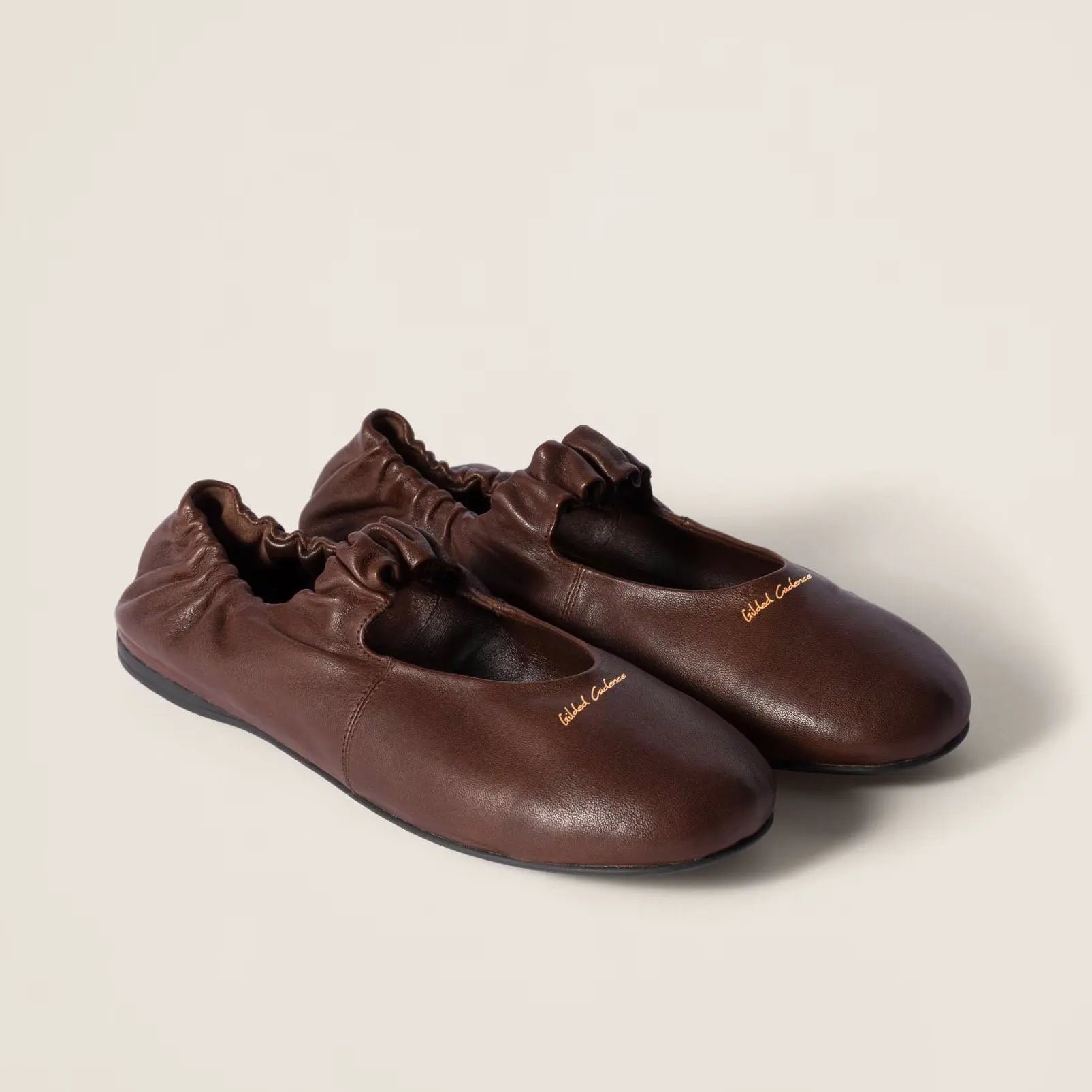 Ruches nappa leather ballerinas Gilded Cadence