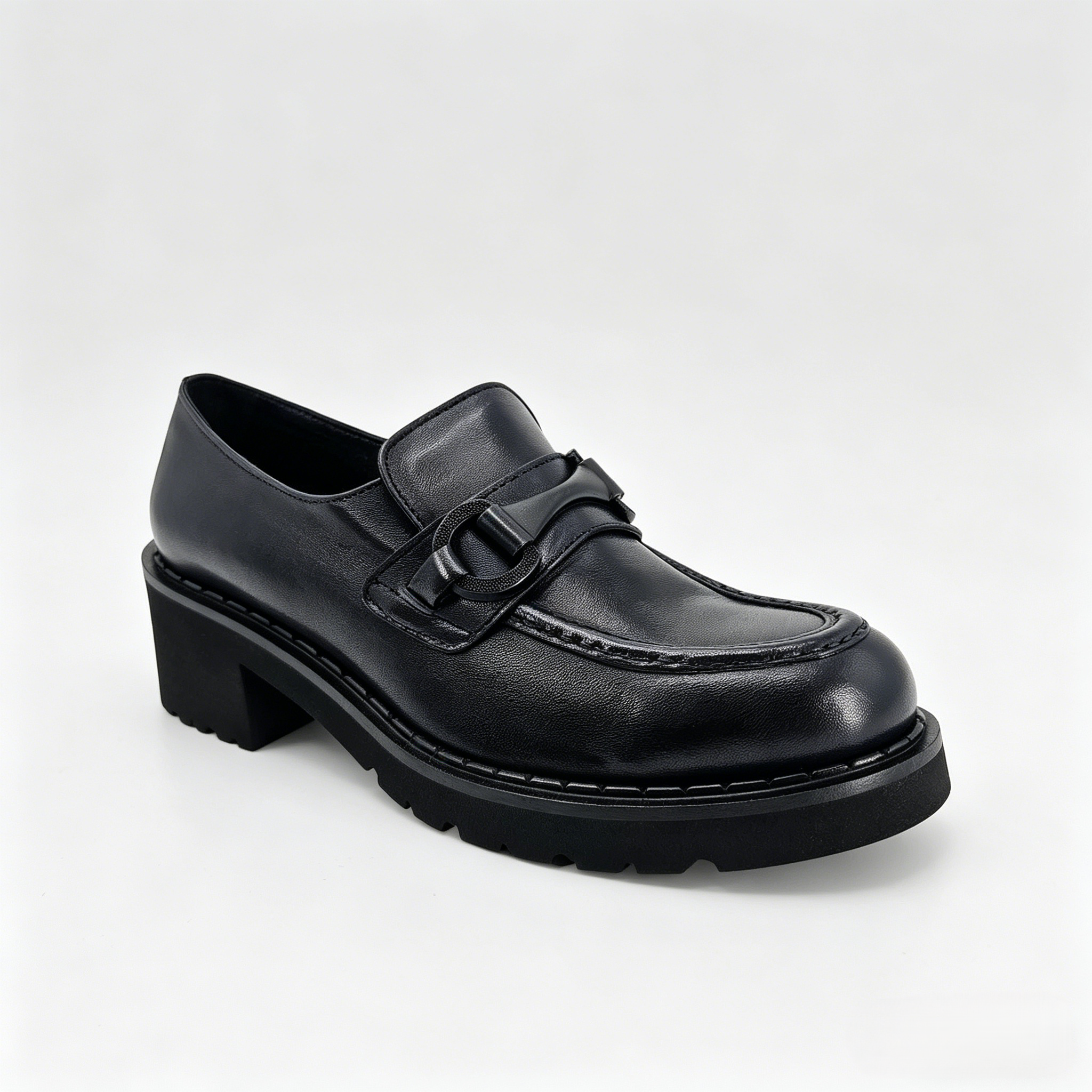 Navy Lug Sole Chunky Loafer