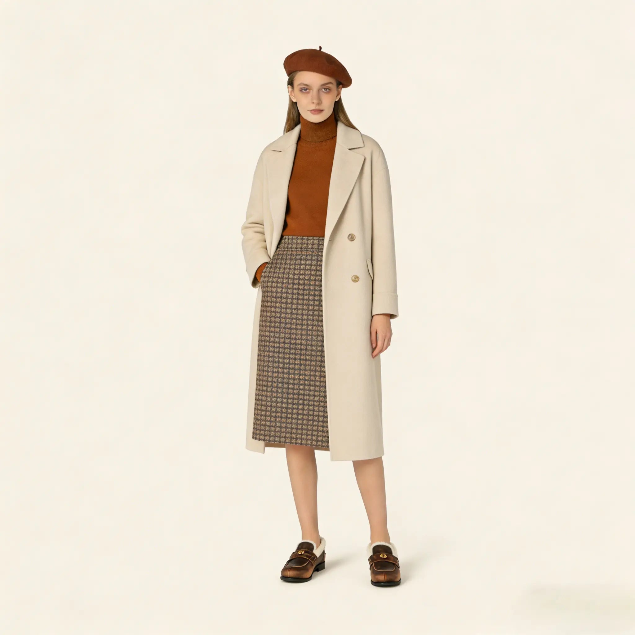 Bleached leather and shearling penny loafers Gilded Cadence