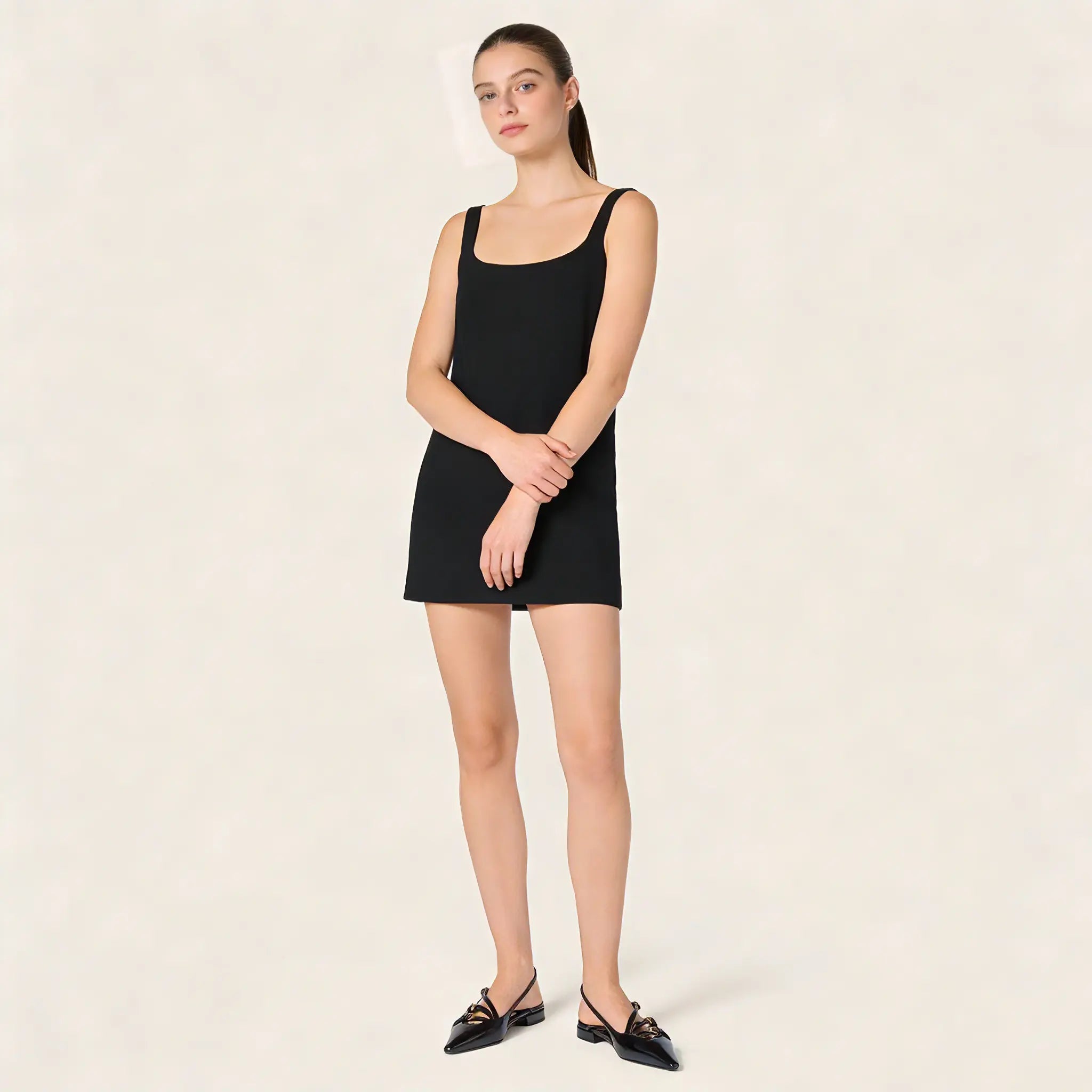 Leather slingback ballerinas with buckles Gilded Cadence