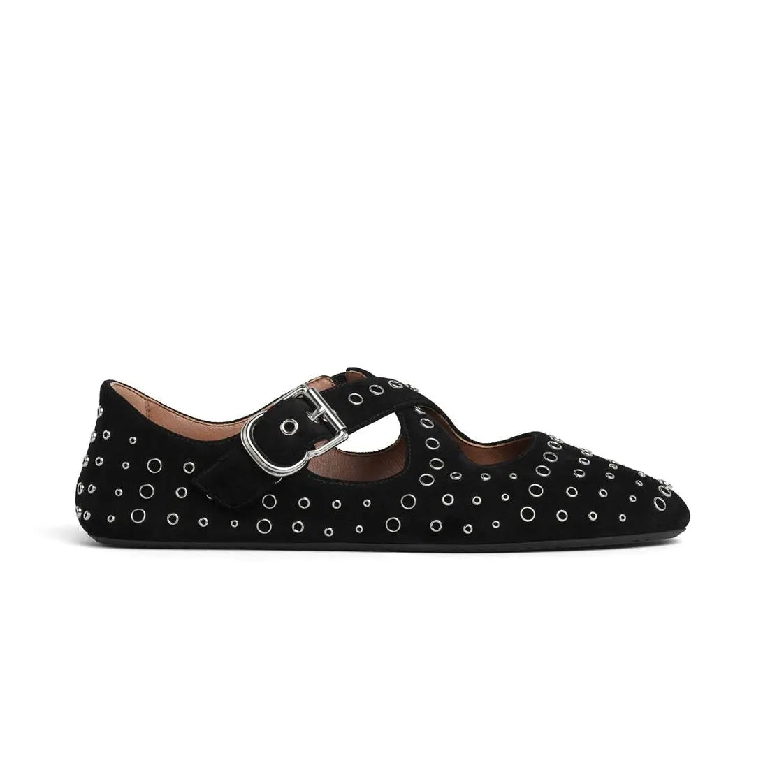 Criss Cross Suede Eyelet Ballet Flats Gilded Cadence