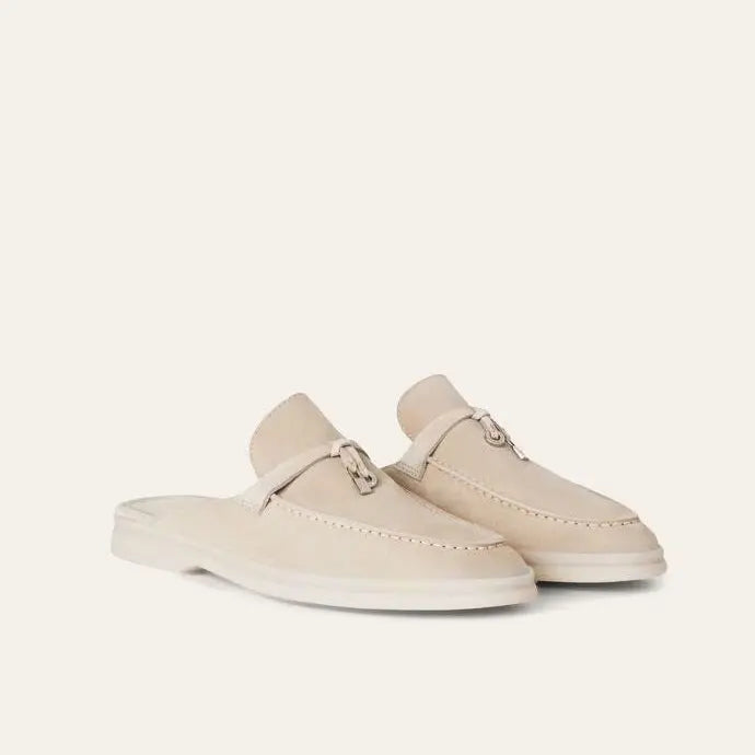 Women's Linen Suede Babouche Loafers Gilded Cadence