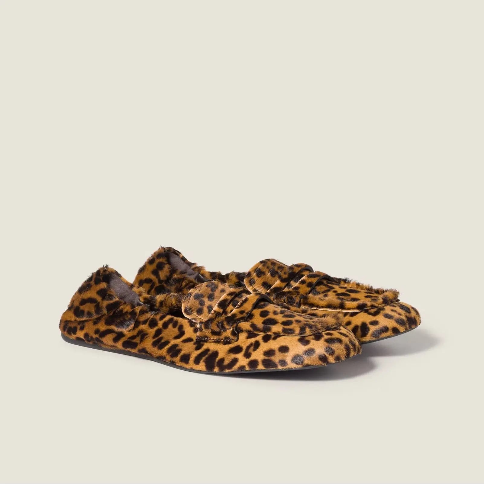 Ruched Printed Leather Loafers - Snake Gilded Cadence