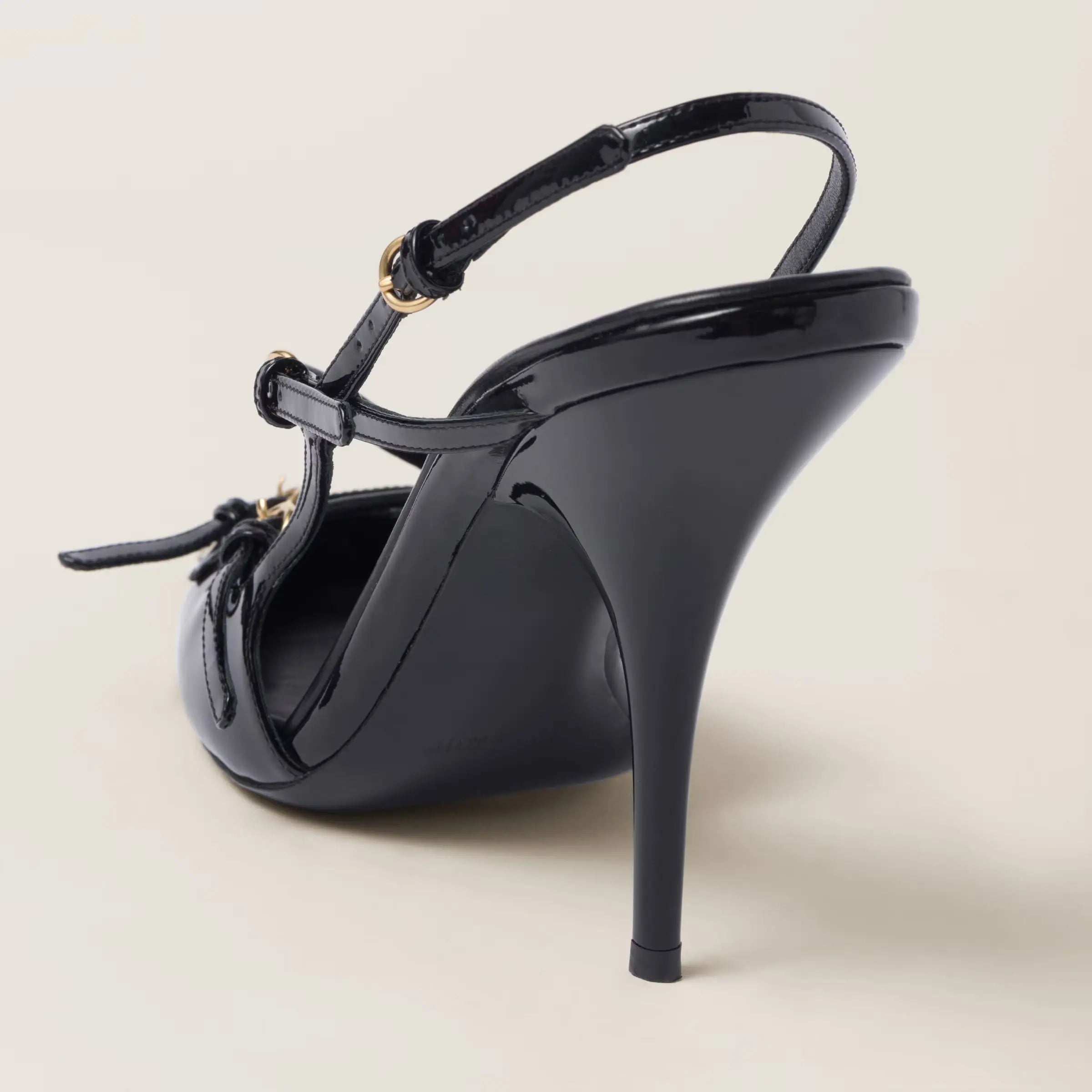 Black Patent Leather High Heel Pumps Gilded Cadence