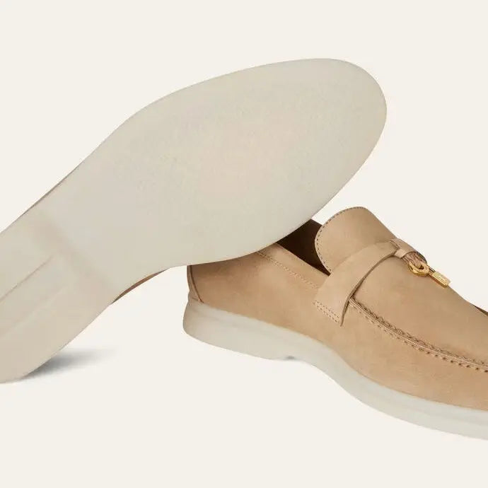 Women's Sandstone Suede Summer Loafers Gilded Cadence