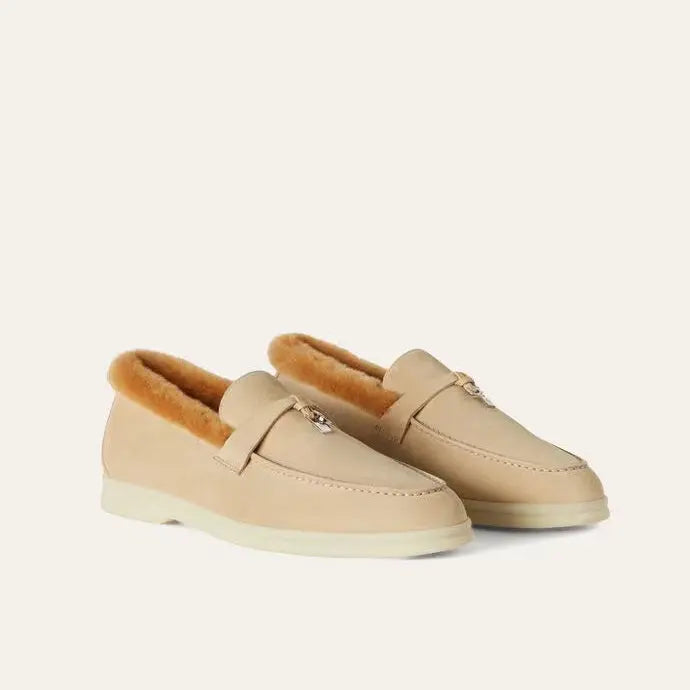 Women's Fur Lined Windy Dunes Loafers Gilded Cadence