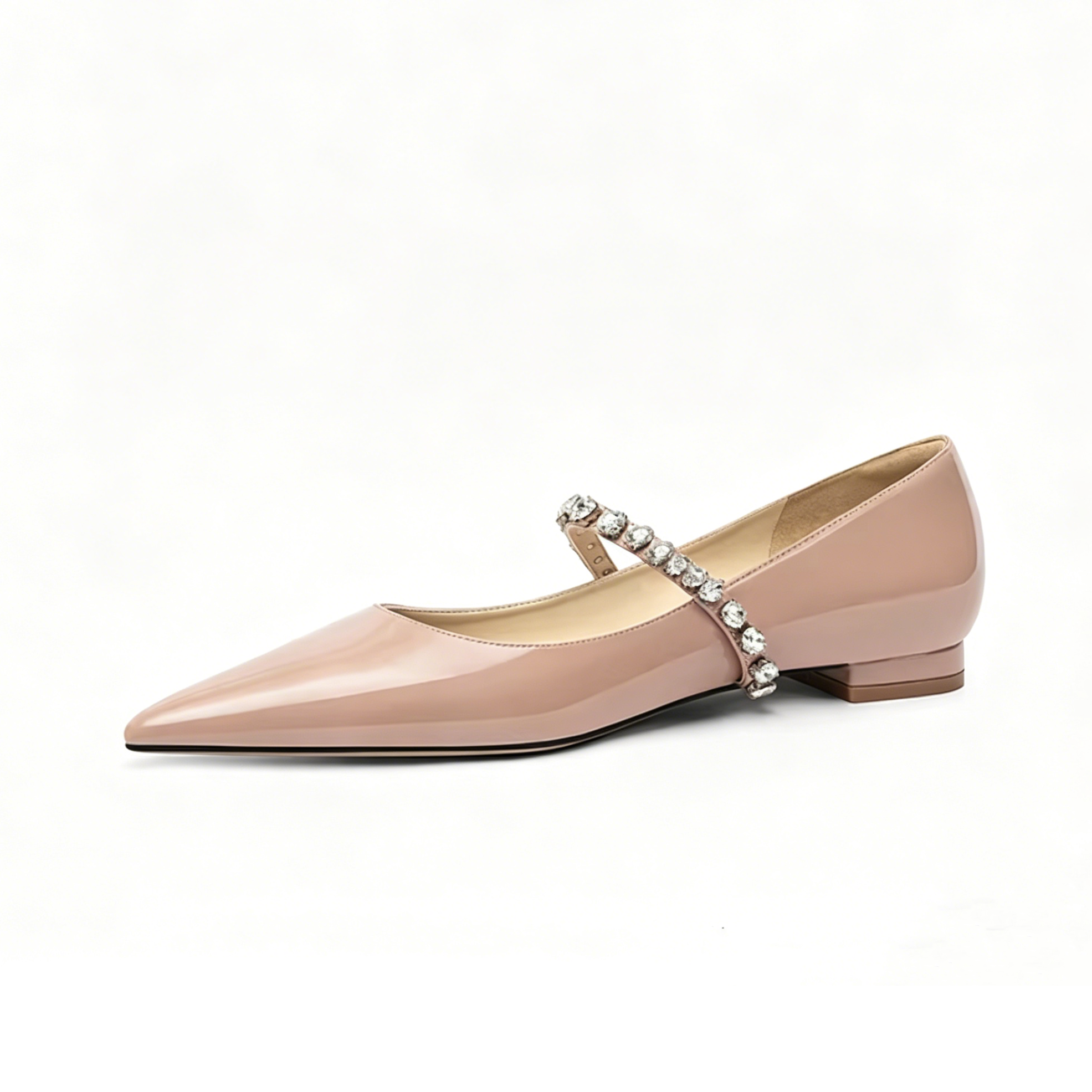 Patent Leather Rhinestone Mary Jane Flats