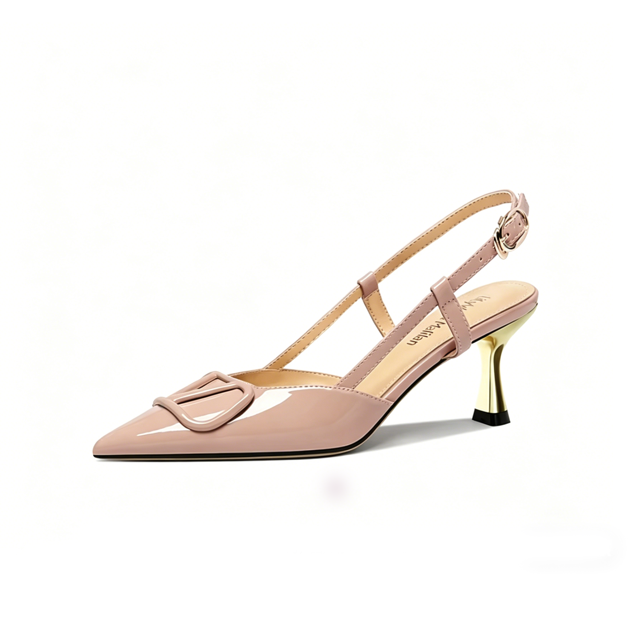 Patent Leather Slingback Kitten Heels