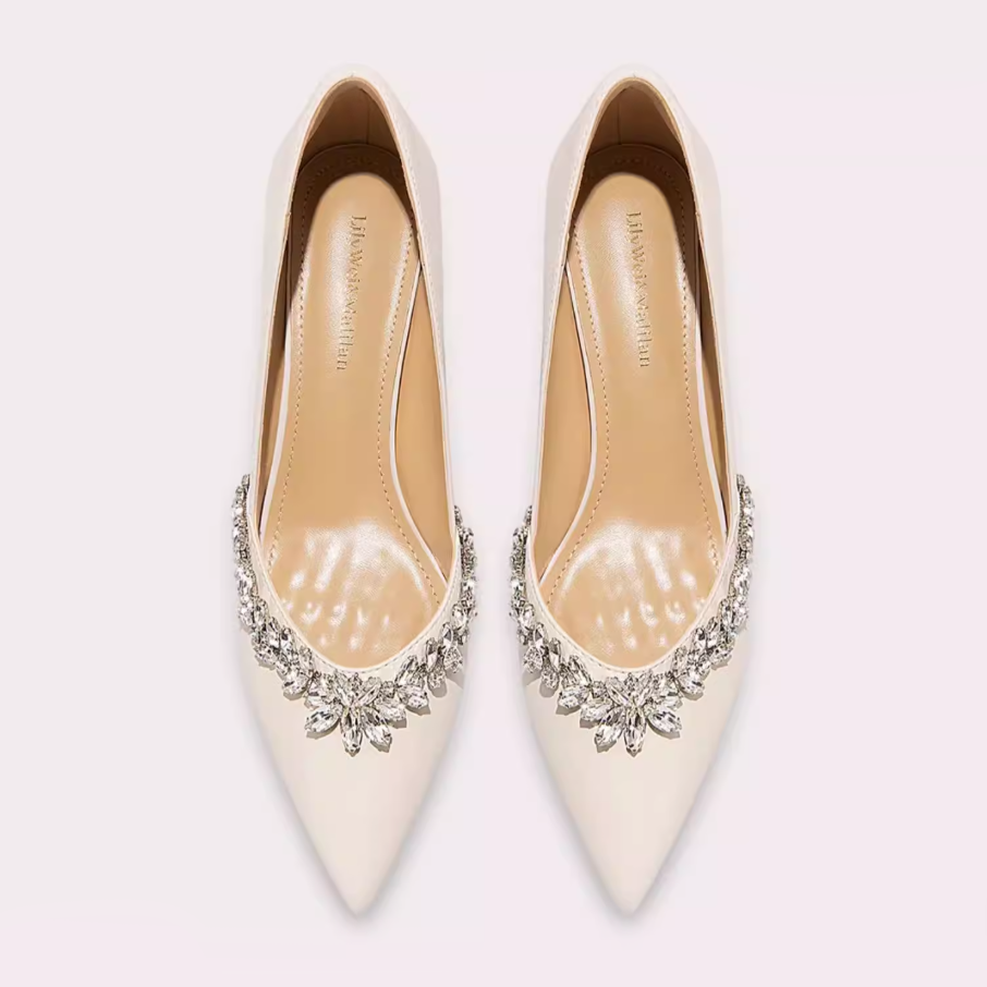 Crystal Embellished Pointed Block Heels