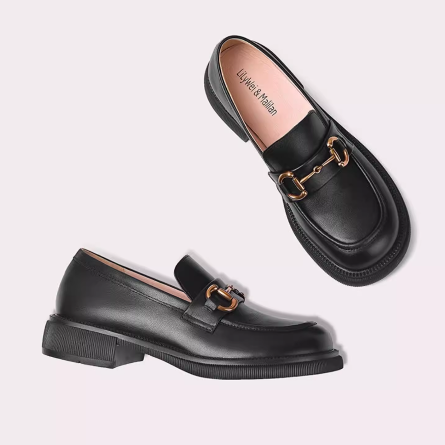 Gold Horsebit Chunky Platform Loafers