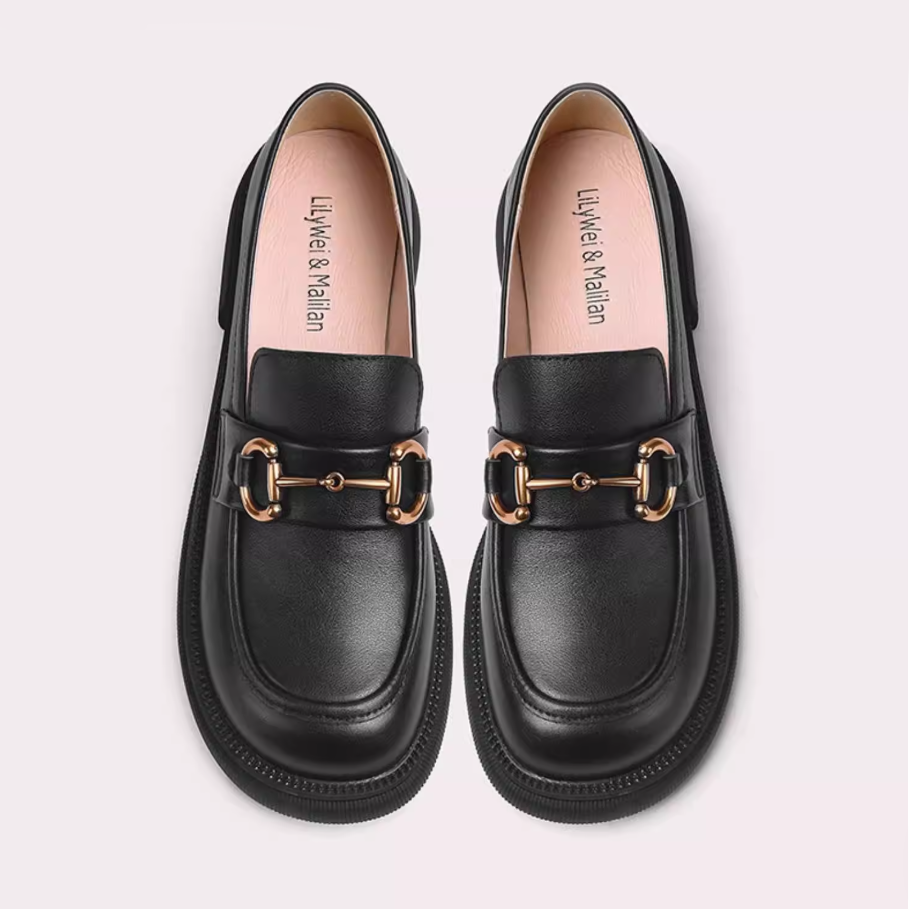 Gold Horsebit Chunky Platform Loafers