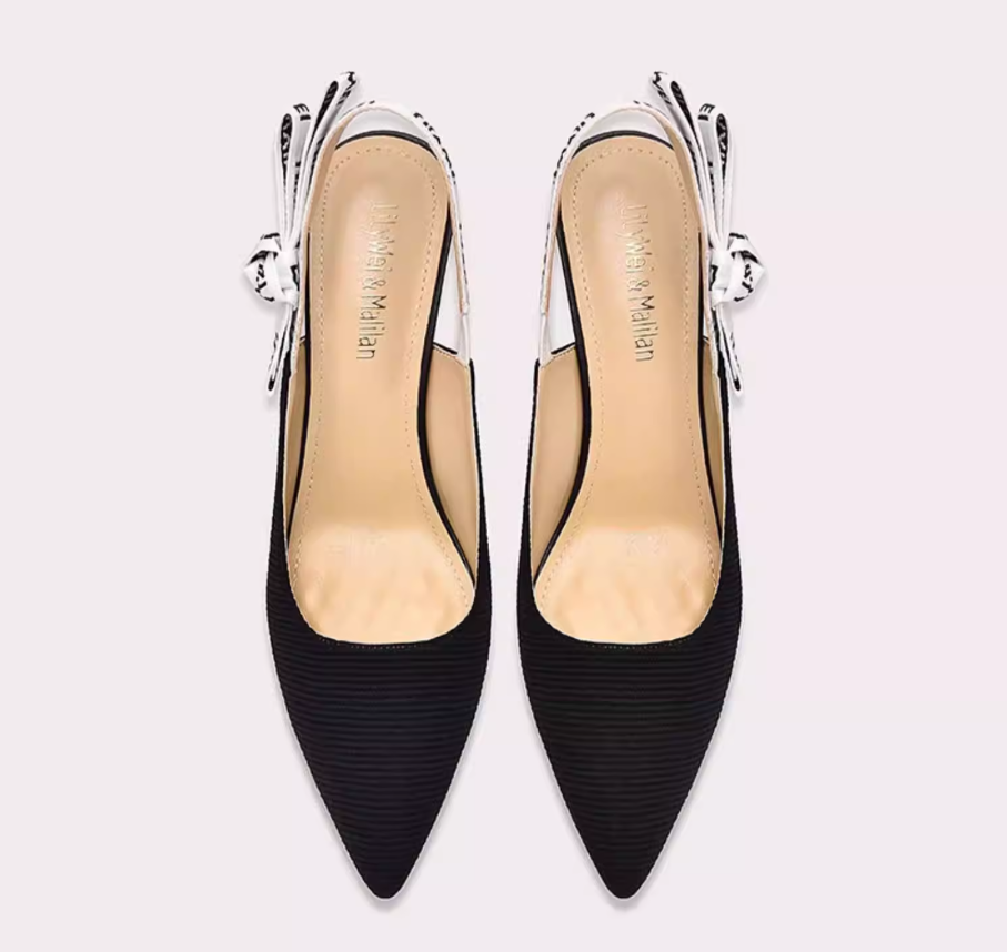 Logo Strap Slingback Kitten Heels
