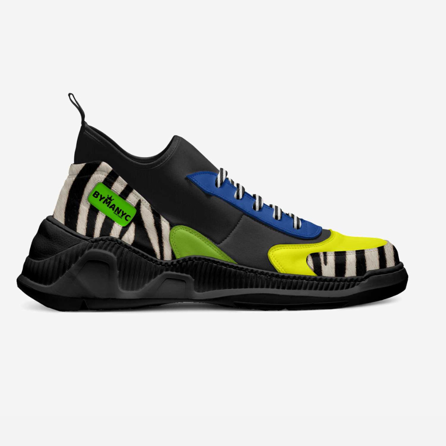 Zebra and Blue Vegan Sock Sneakers