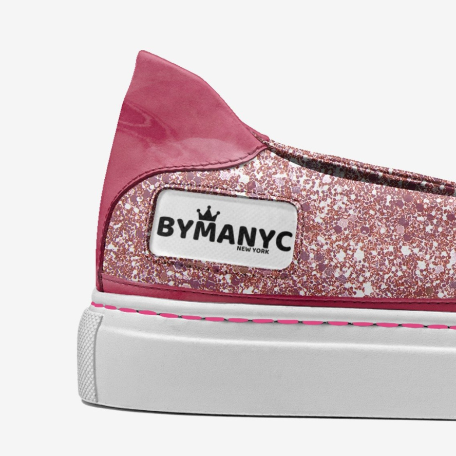 Pink Glitter Chain Vegan Slip-on Shoes