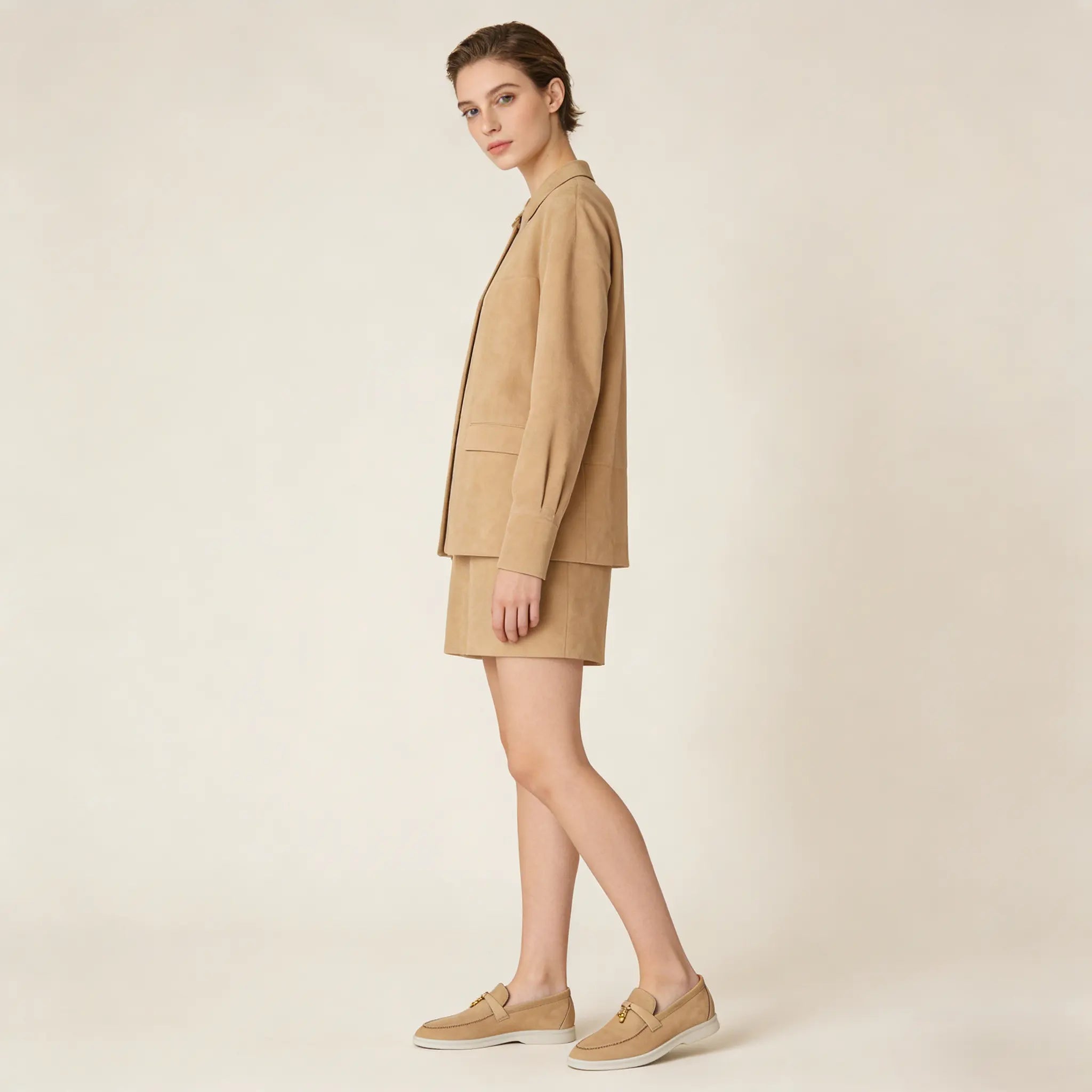 Women's Sandstone Suede Summer Loafers Gilded Cadence