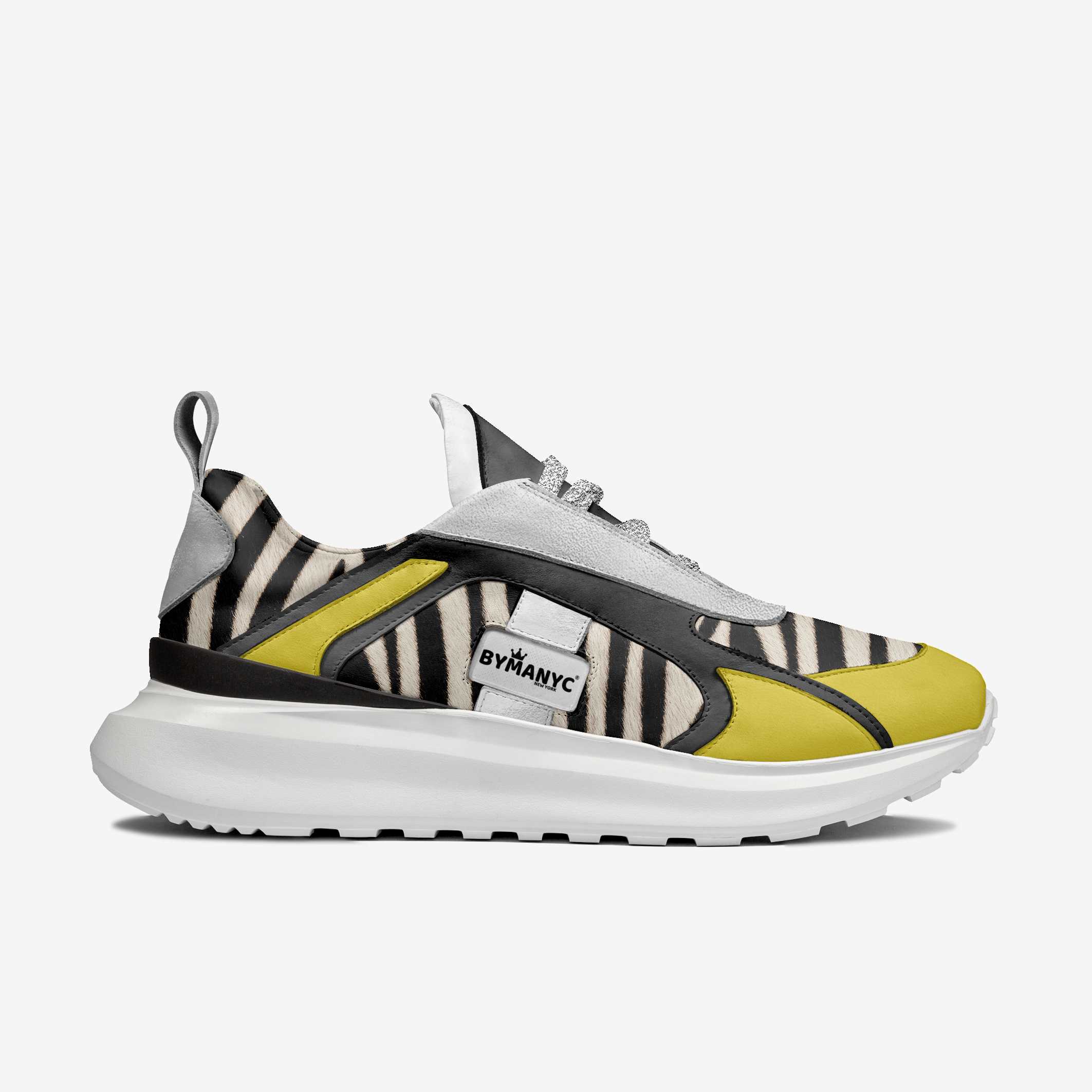 Zebra and Yellow Technical Vegan Sneakers