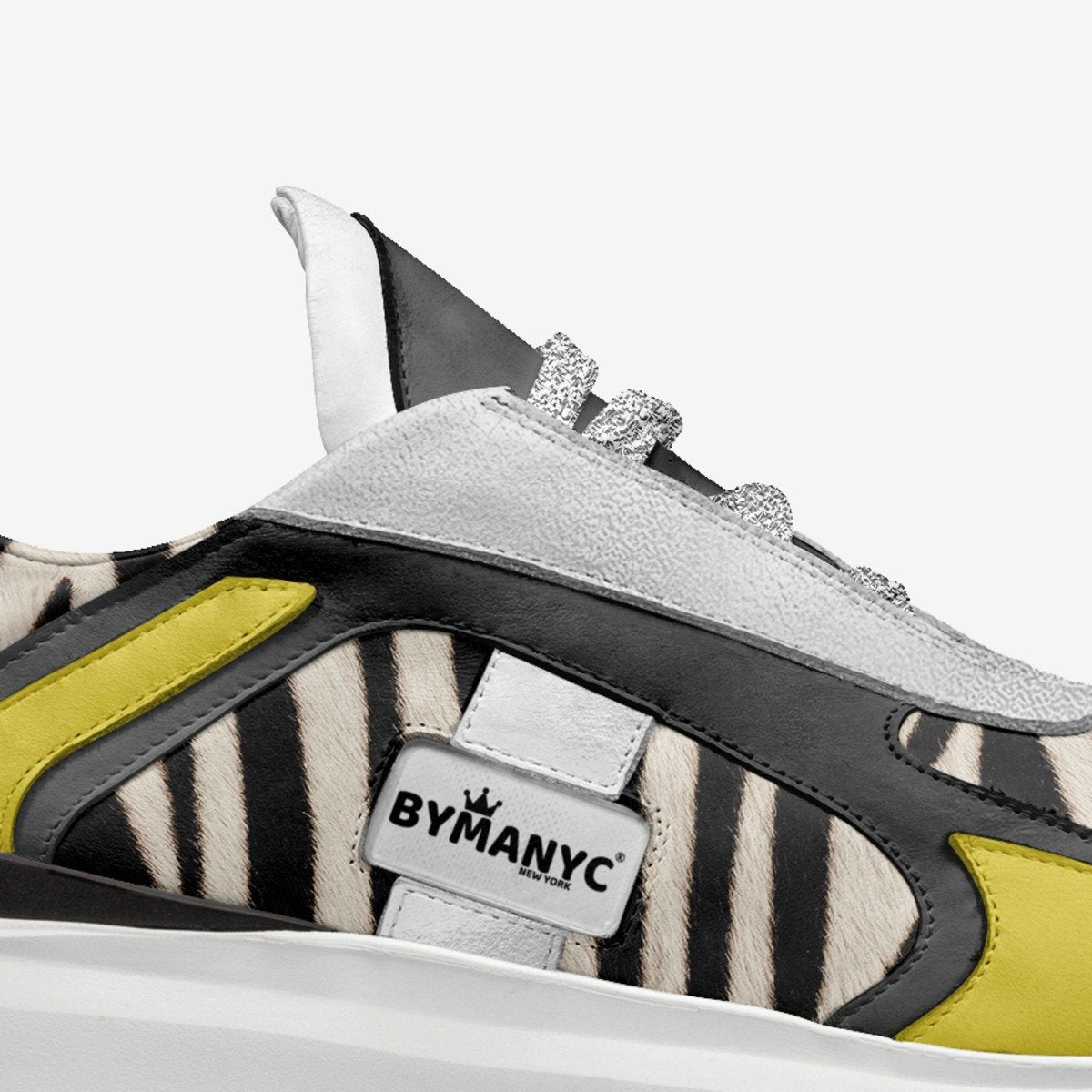 Zebra and Yellow Technical Vegan Sneakers