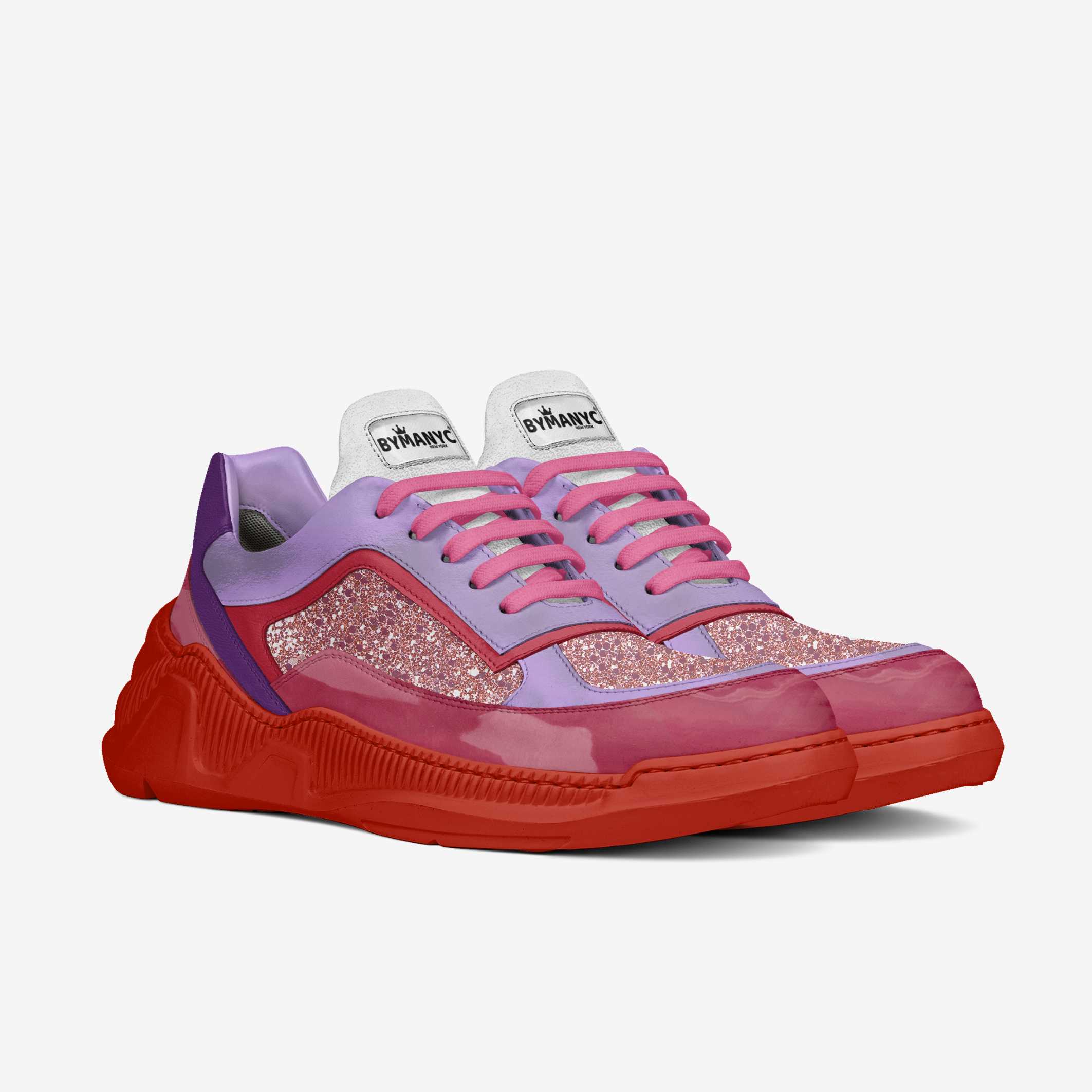 Pink Glitter Vegan Streetwear Sneakers