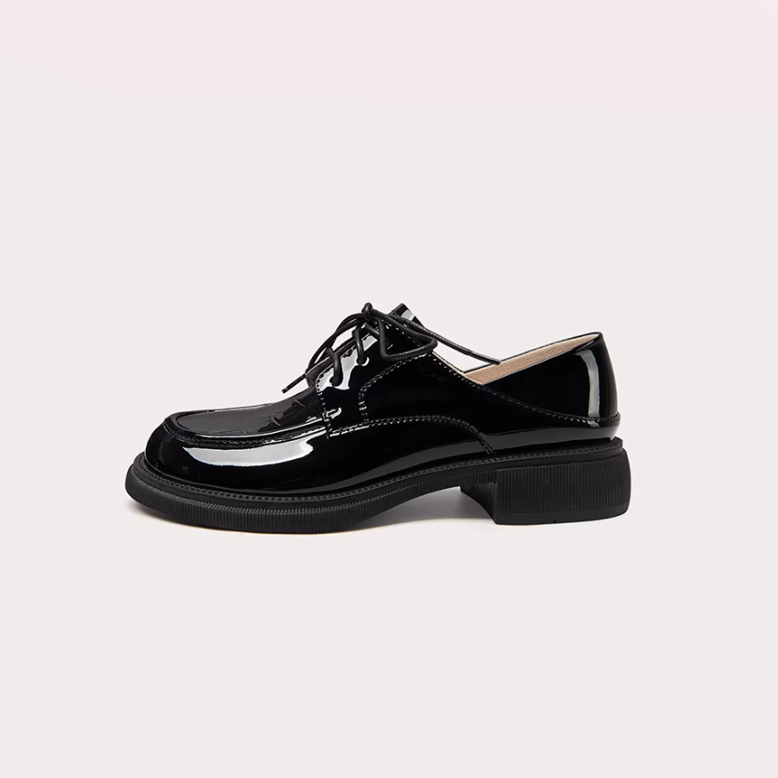 Crocodile Embossed Platform Derby Shoes