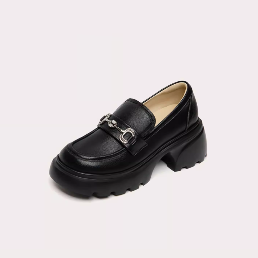 Silver Horsebit Lug Sole Platform Loafers
