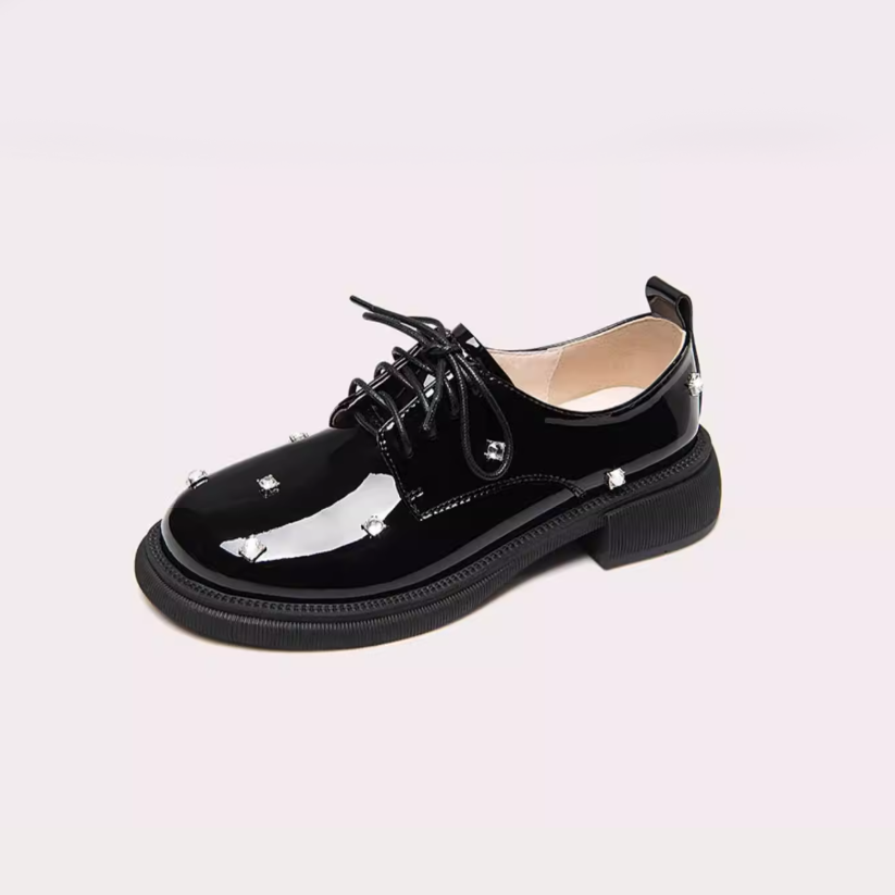 Rhinestone Studded Platform Derby Shoes