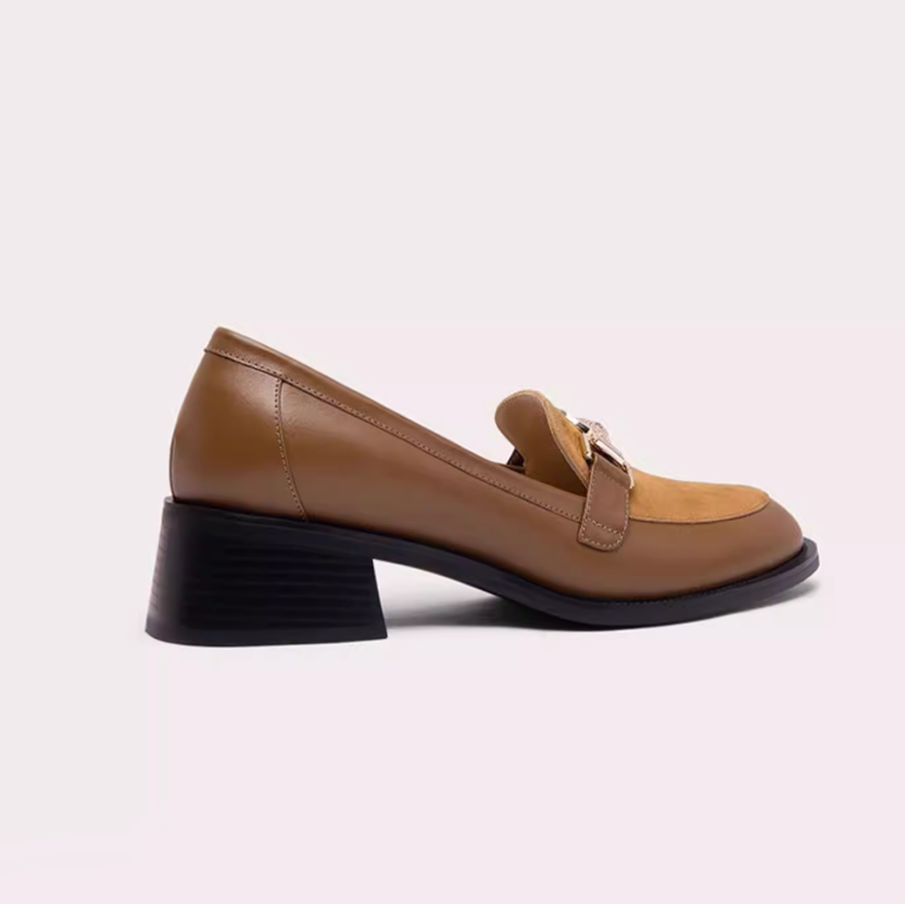 Suede Patchwork Lion Medallion Loafers