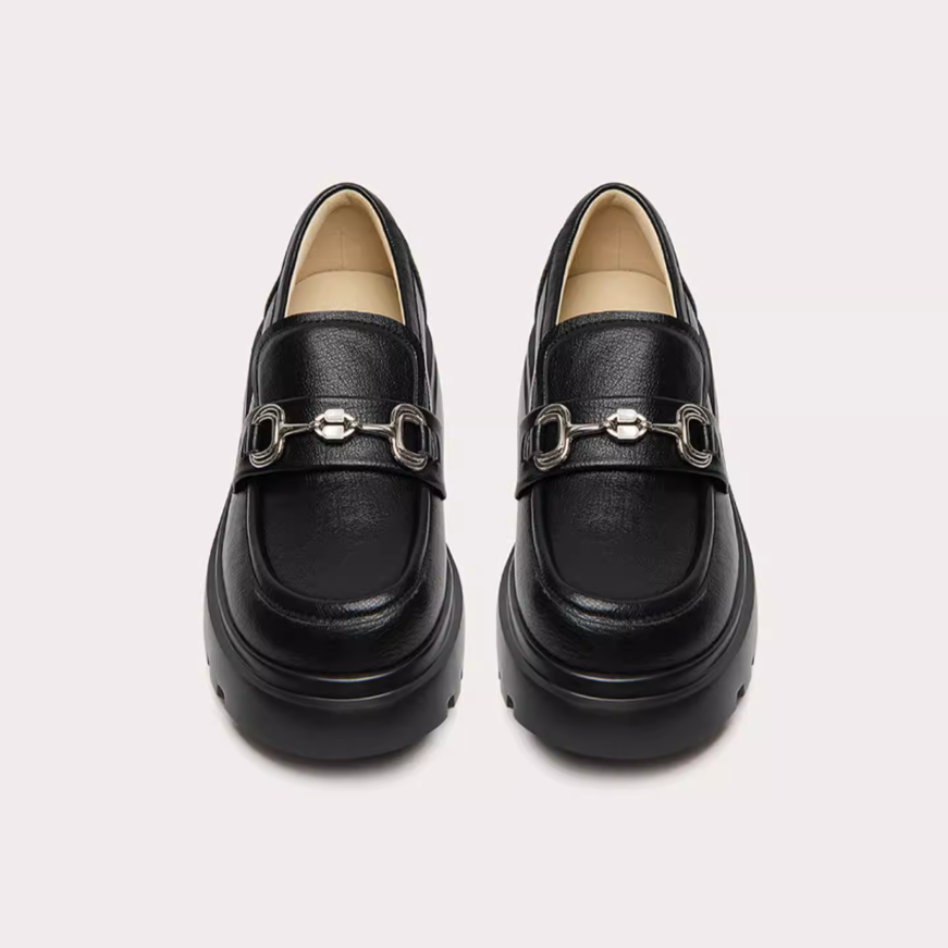 Silver Horsebit Lug Sole Platform Loafers