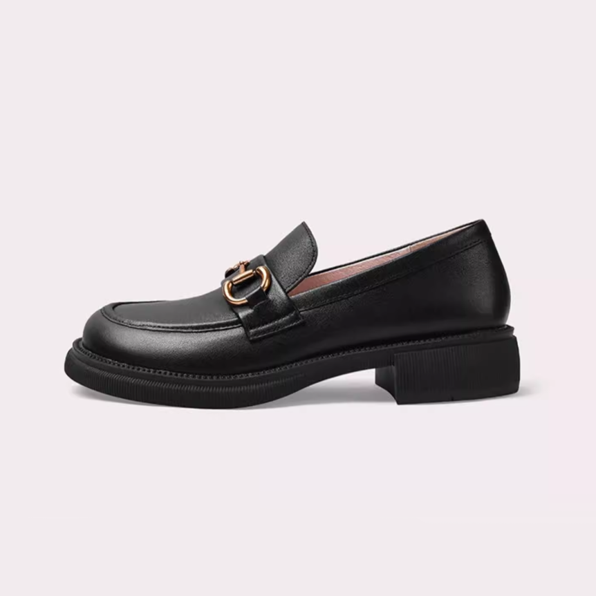 Gold Horsebit Chunky Platform Loafers